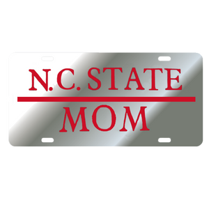 NC State Wolfpack Mom Silver License Plate