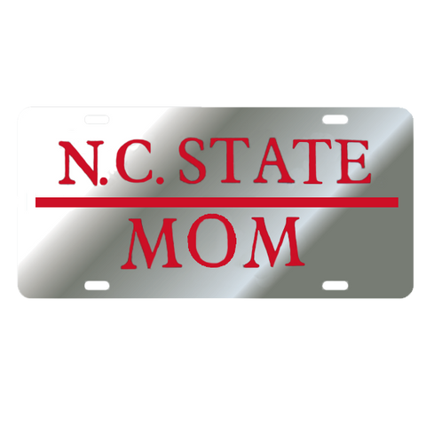 NC State Wolfpack Mom Silver License Plate