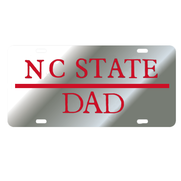 NC State Wolfpack Dad Silver License Plate