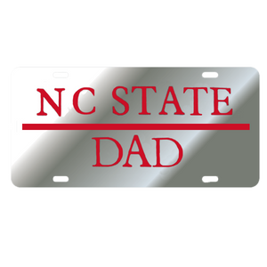 NC State Wolfpack Dad Silver License Plate