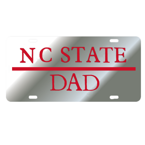 NC State Wolfpack Dad Silver License Plate