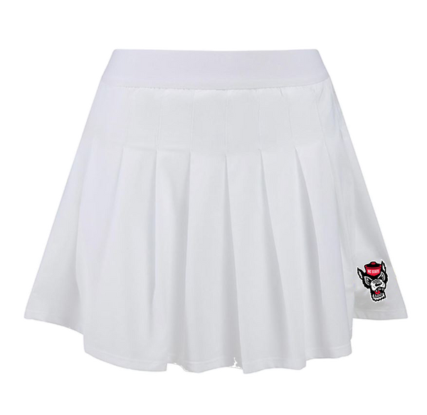 NC State Wolfpack Hype & Vice Women's White Pleated Skort