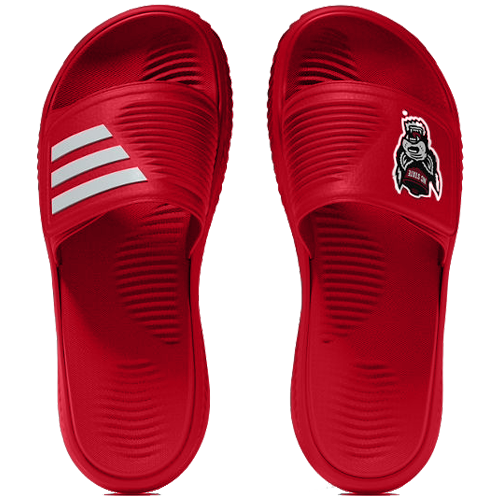 NC State Wolfpack adidas Red Wolfhead Alphabounce 2 Slides