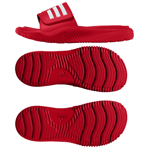 NC State Wolfpack adidas Red Wolfhead Alphabounce 2 Slides