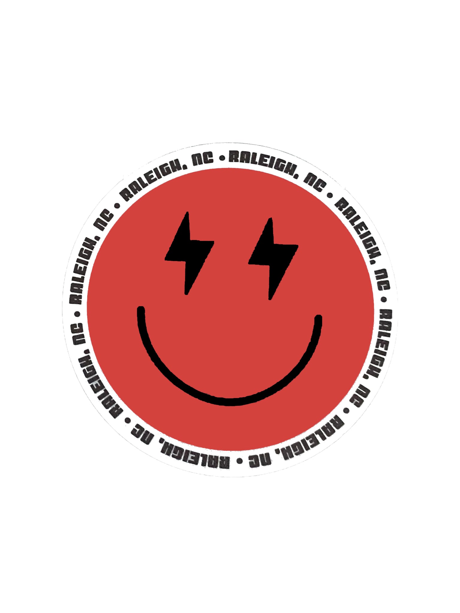 3.5" Raleigh Lightning Smiley Face Rugged Sticker