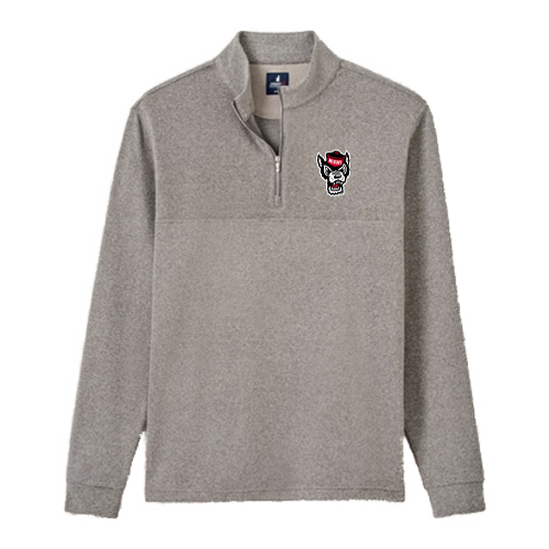 NC State Wolfpack Johnnie-O Heather Grey Wolfhead 1/4 Zip