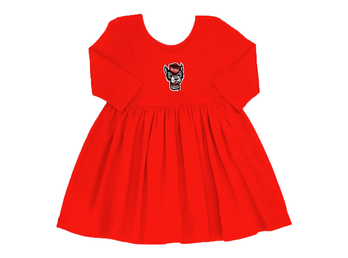 NC State Wolfpack Toddler/Kids Red Wolfhead Spin Dress