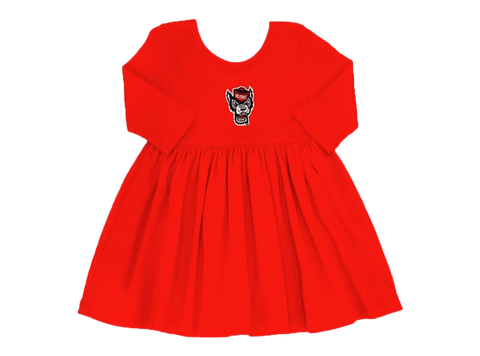NC State Wolfpack Toddler/Kids Red Wolfhead Spin Dress