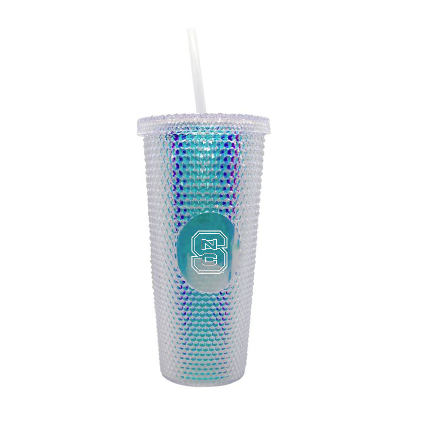 NC State Wolfpack 24 oz Block S Iridescent Studded Tumbler