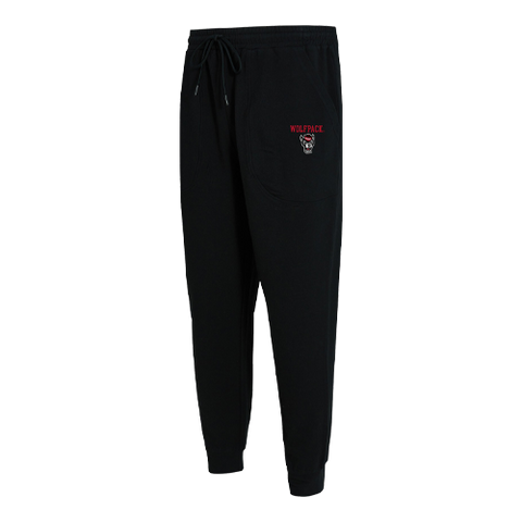 NC State Wolfpack Men's Black Elevation French Terry Cuffed Pants