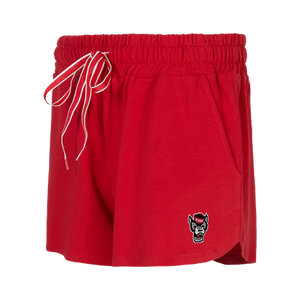 NC State Wolfpack Women's Red French Terry Wolfhead Shorts
