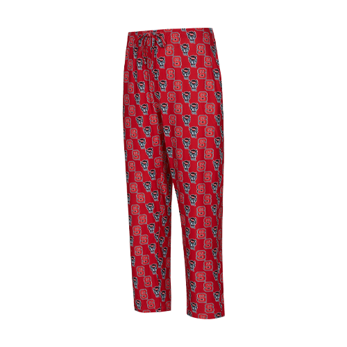 NC State Wolfpack Men's Red All Over Logo Knit Pants