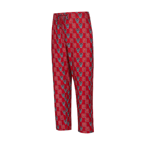 NC State Wolfpack Men's Red All Over Logo Knit Pants