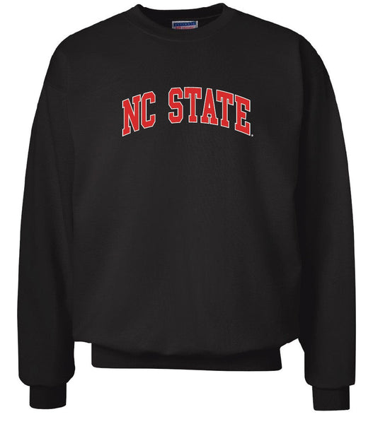 NC State Wolfpack Black Arched NC State Fleece Crewneck Sweatshirt