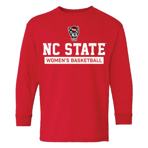 NC State Wolfpack Youth Red Women's Basketball Long Sleeve T-Shirt