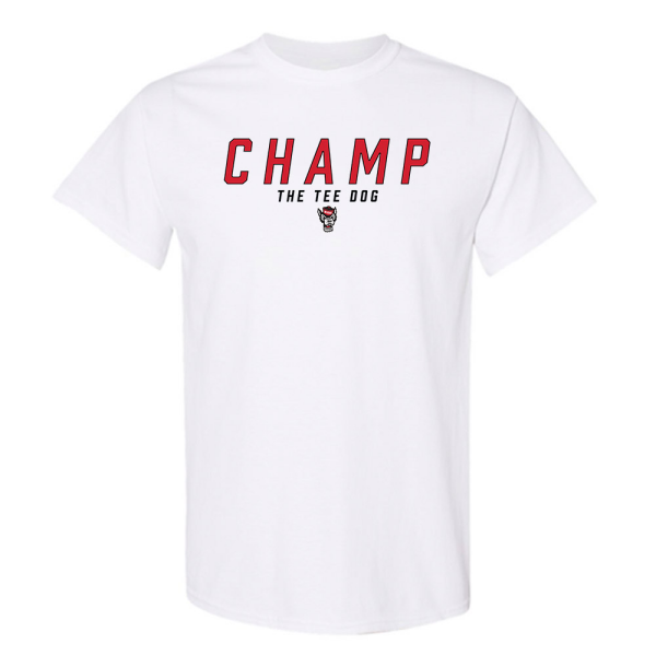 NC State Wolfpack White Champ "The Tee Dog" T-Shirt