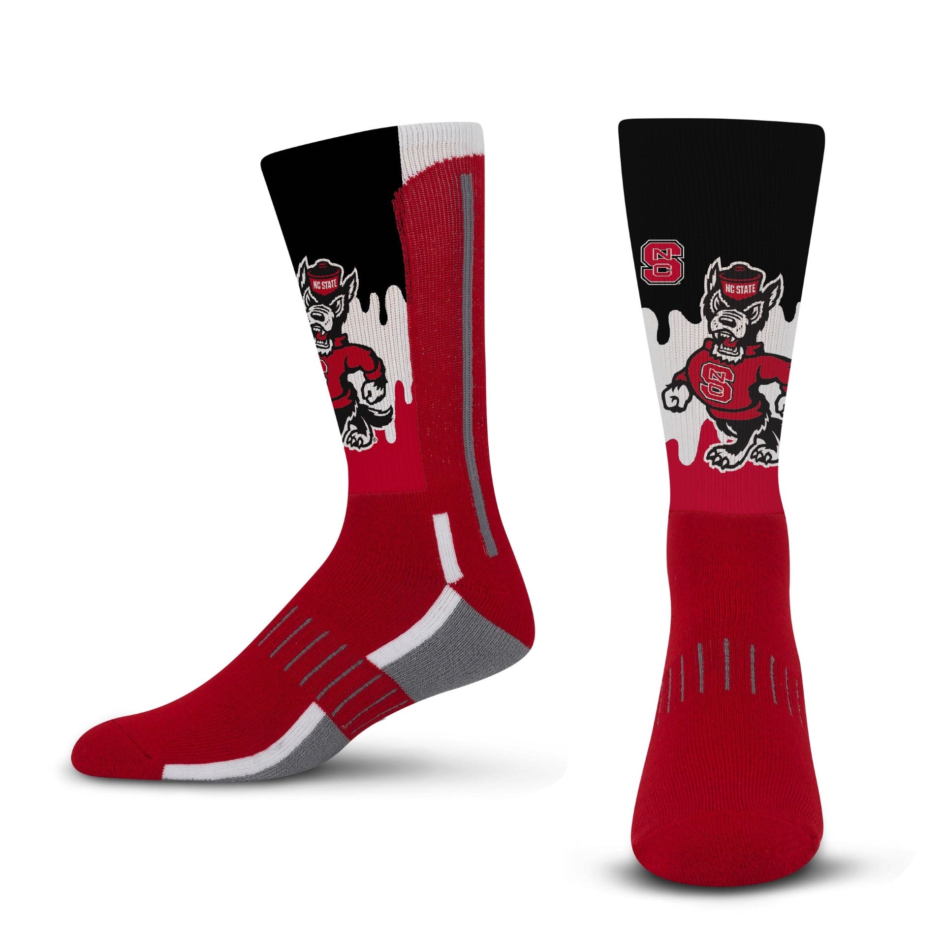 NC State Wolfpack FBF Strutting Wolf Drip Socks