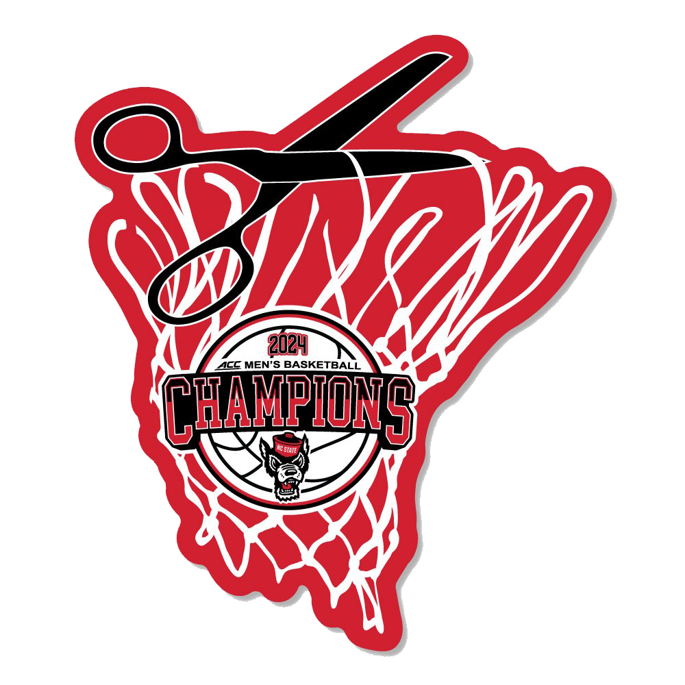 NC State Wolfpack 2024 Men's ACC Basketball Champion Net w/ Scissors Decal