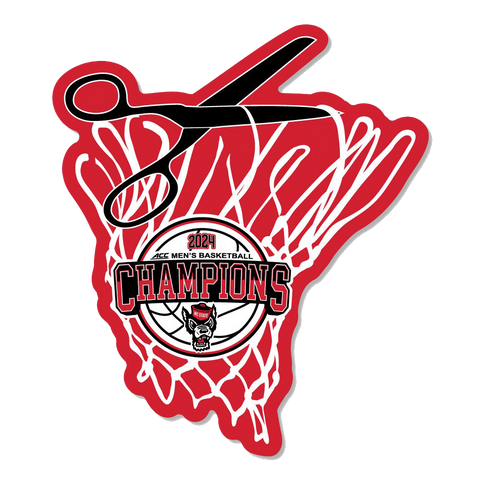 NC State Wolfpack 2024 Men's ACC Basketball Champion Net w/ Scissors Decal