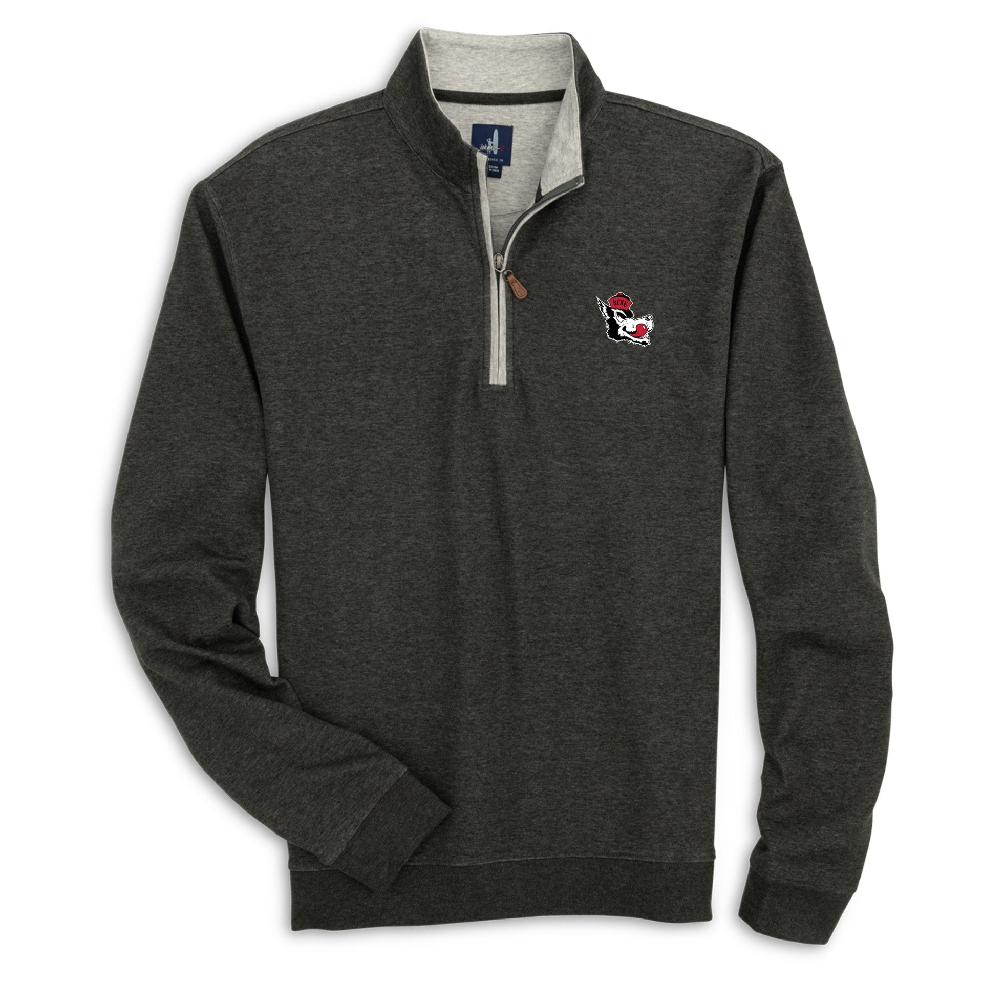 NC State Wolfpack Johnnie O Sully Heather Black 1/4 zip Pullover