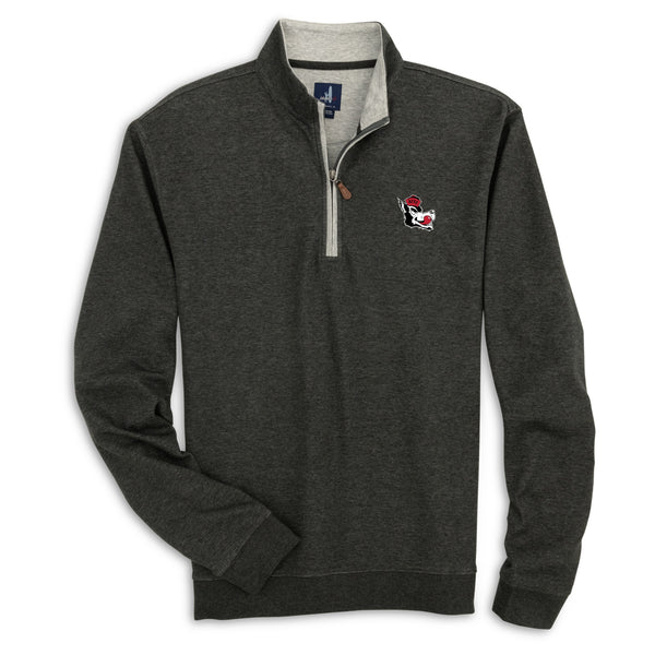 NC State Wolfpack Johnnie O Sully Heather Black 1/4 zip Pullover