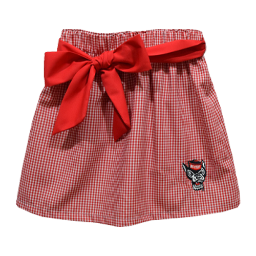NC State Wolfpack Vive La Fete Gingham Girls Embroidered Wolfhead Sophie Skirt