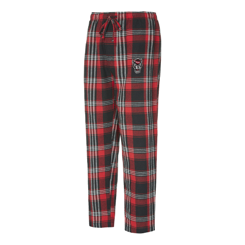 NC State Wolfpack Men's Red and Black Wolfhead Region Flannel Pant