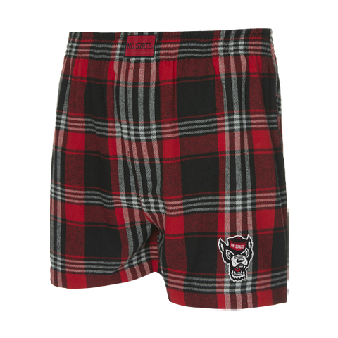 NC State Wolfpack Men's Red and Black Wolfhead Region Boxers