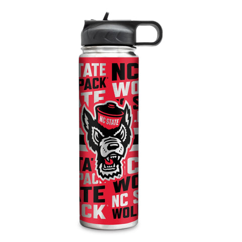 NC State Wolfpack 22oz Stainless Steel Water Bottle w/Straw Lid