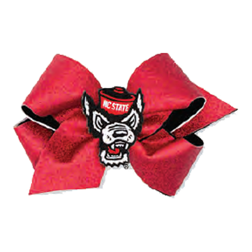 NC State Wolfpack Red Wolfhead Glitter Hair Bow