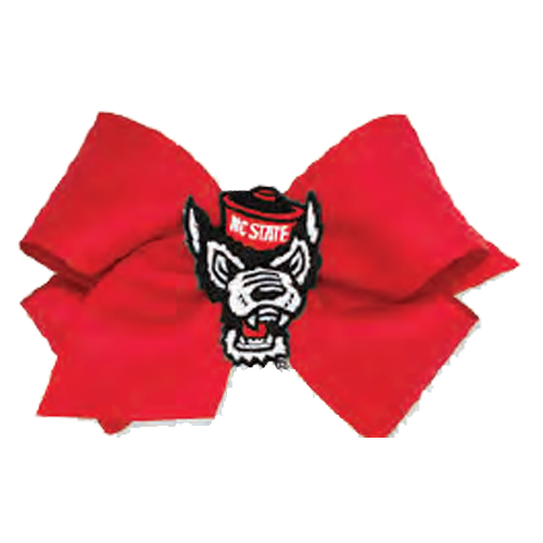 NC State Wolfpack Large Red Wolfhead Hair Bow