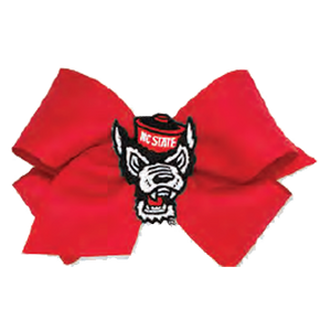 NC State Wolfpack Large Red Wolfhead Hair Bow