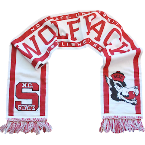 NC State Wolfpack White Slobbering Wolf Tradition Scarf