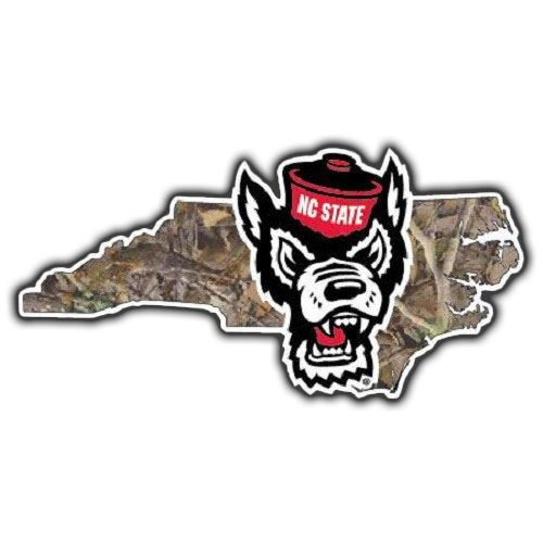 NC State Wolfpack Camo Our State Wolfhead Decal