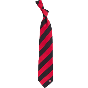 NC State Wolfpack Red and Black Striped Regiment Tie