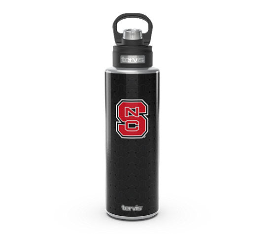 NC State Wolfpack Black 3D Weave Stainless Steel Wide Mouth Water Bottle