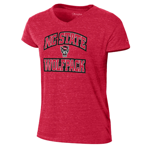 NC State Wolfpack Women's Red Champion Triumph V-Neck T-Shirt