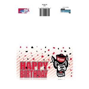 NC State Wolfpack Happy Birthday Confetti Wolfhead Card