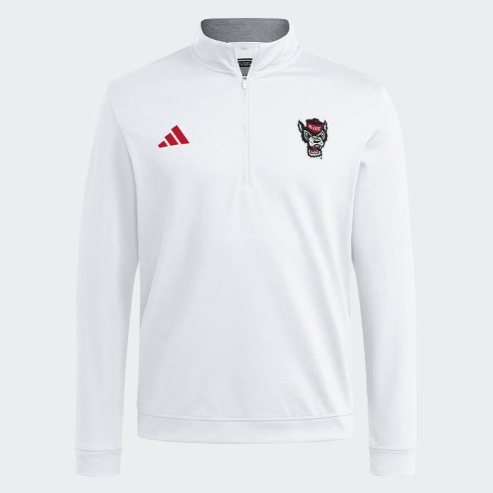 NC State Wolfpack adidas 2025 White Wolfhead Elevated 1/4 Zip