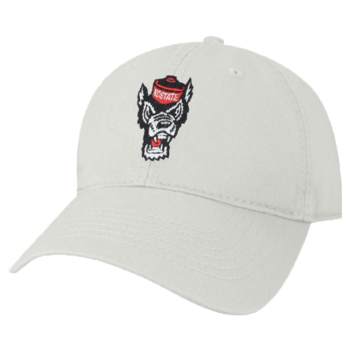 NC State Wolfpack Youth White Wolfhead Adjustable Hat
