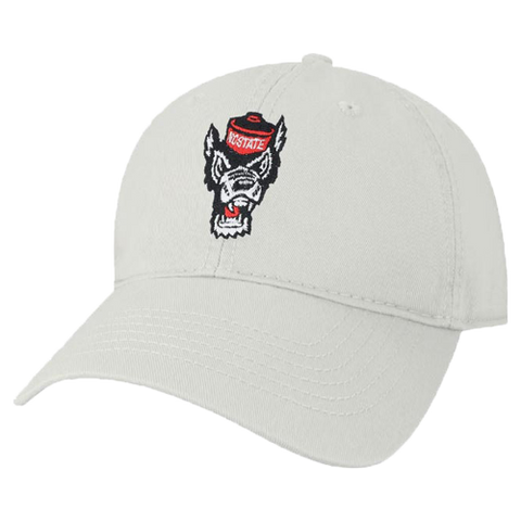 NC State Wolfpack Youth White Wolfhead Adjustable Hat