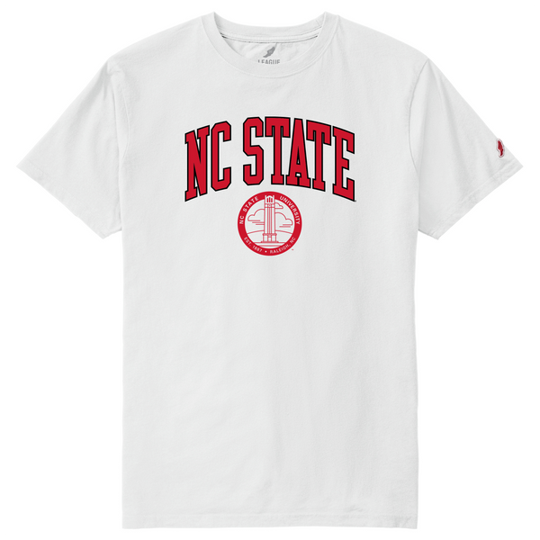 NC State Wolfpack White Arch University Seal T-Shirt