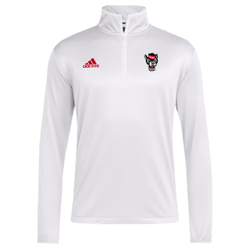NC State Wolfpack Adidas 1/4 Zip White Woven Jacket