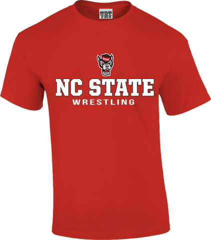 NC State Wolfpack TRT Red Wolfhead Wrestling T-Shirt