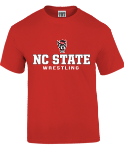 NC State Wolfpack Youth Red Wolfhead Wrestling T-Shirt