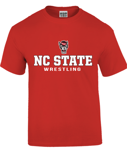 NC State Wolfpack Youth Red Wolfhead Wrestling T-Shirt