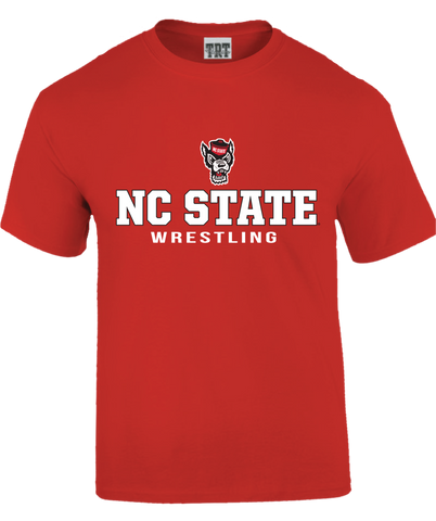 NC State Wolfpack Youth Red Wolfhead Wrestling T-Shirt