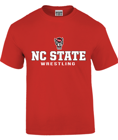 NC State Wolfpack TRT Youth Red Wolfhead Wrestling T-Shirt