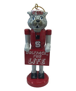 NC State Wolfpack 6" Wolfpack for Life Nutcracker Ornament