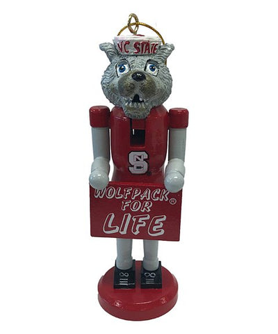 NC State Wolfpack 6" Wolfpack for Life Nutcracker Ornament